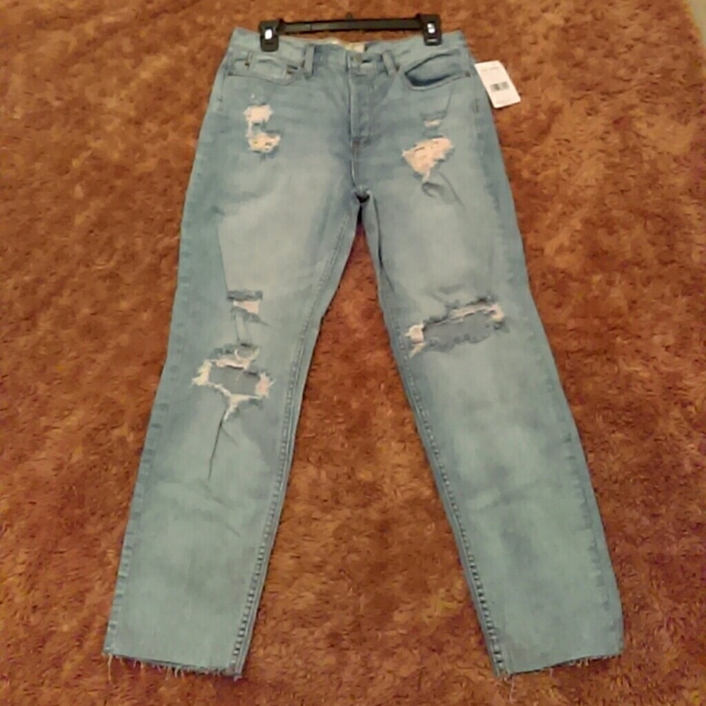 Free people distressed Ella Blue Jeans